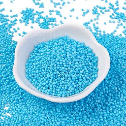 Sky Blue 12/0 Grade A Round Glass Seed Beads, Baking Paint, Sky Blue, 12/0, 2x1.5mm, Hole: 0.7mm, about 30000pcs/bag
