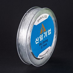 Clear Korean Round Crystal Elastic Stretch Thread, for Bracelets Gemstone Jewelry Making Beading Craft, Clear, 0.7mm, about 59.05~60.14 yards(54~55m)/roll