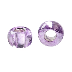 (2219) Silver Lined Light Grape Toho perles de rocaille rondes, perles de rocaille japonais, (2219) raisin clair doublé d'argent, 15/0, 1.5mm, Trou: 0.7mm, environ15000 pcs / 50 g