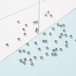 Stainless Steel Color Round 316 Surgical Stainless Steel Spacer Beads, Stainless Steel Color, 3mm, Hole: 1mm