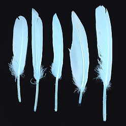 Cyan Goose Feather Costume Accessories, Dyed, Cyan, 105~157x16~22mm, about 500pcs/bag