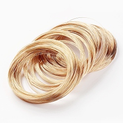 Golden Carbon Steel Memory Wire, for Collar Necklace Making, Necklace Wire, Golden, 18 Gauge, 1mm, about 400 circles/1000g