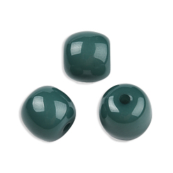 чирок Непрозрачные шарики cmолы, баррель, зелено-синие, 12x11 мм, отверстие : 1.6~1.8 мм