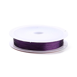 Dark Violet Round Copper Jewelry Wire, Dark Violet, 18 Gauge, 1mm, about 8.2 Feet(2.5m)/roll
