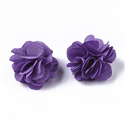 Pourpre Fleurs en tissu polyester, pour les bandeaux de bricolage accessoires de fleurs accessoires de cheveux de mariage pour filles femmes, pourpre, 34mm