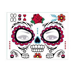 Skull Day Of The Dead Theme, Removable Temporary Water Proof Tattoos Paper Stickers, Skull Pattern, 15x12.5cm
