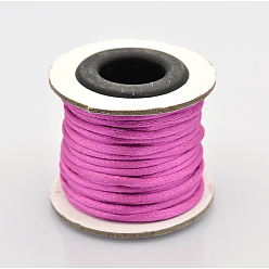 Magenta Macrame Rattail Chinese Knot Making Cords Round Nylon Braided String Threads, Satin Cord, Magenta, 2mm, about 10.93 yards(10m)/roll