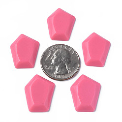 Deep Pink Opaque Acrylic Cabochons, Pentagon, Deep Pink, 23.5x18x4mm, about 450pcs/500g