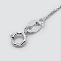 Platinum Rhodium Plated 925 Sterling Silver Bracelet Making, with Spring Ring Clasps, with 925 Stamp, Platinum, 7-5/8 inch(194mm)x1mm, Hole: 1mm, Pin: 0.8mm