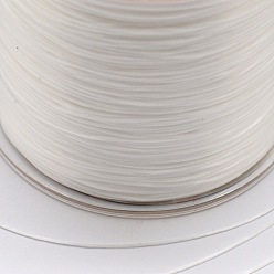 White Flat Elastic Crystal String, Elastic Beading Thread, for Stretch Bracelet Making, White, 0.6mm, about 328.08 yards(300m)/roll