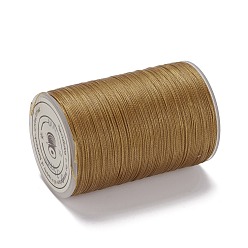 Verge D'or Ficelle ronde en fil de polyester ciré, cordon micro macramé, cordon torsadé, pour la couture de cuir, verge d'or, 0.3~0.4mm, environ 174.98 yards (160m)/rouleau