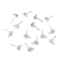 Stainless Steel Color 304 Stainless Steel Stud Earring Findings, Stainless Steel Color, 12x6x8.5mm, Pin: 0.63mm