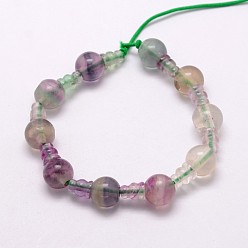 Fluorite Natural Fluorite 3-Hole Guru Bead Strands, for Buddhist Jewelry Making, T-Drilled Beads, 16.5~18mm, Hole: 2~3mm, 2pcs/set, 10sets/strand, 6.5 inch