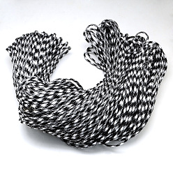 Черный 7 внутренние сердечники веревки из полиэстера и спандекса, для изготовления веревочных браслетов, чёрные, 4 мм, около 109.36 ярдов (100 м) / пачка, 420~500 г / пачка