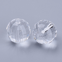 Clear Transparent Acrylic Beads, Faceted, Round, Clear, 8x8mm, Hole: 1.5mm, about 1770pcs/500g