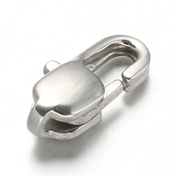 Stainless Steel Color 304 Stainless Steel Lobster Claw Clasps, Stainless Steel Color, 11x5.5x3.5mm, Hole: 1mm