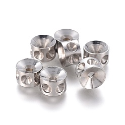 Stainless Steel Color 304 Stainless Steel Beads Rhinestone Settings, Column, Stainless Steel Color, 8x5mm, Hole: 1.8mm, fit for 3mm rhinestone