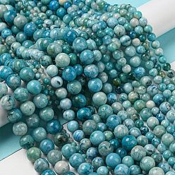 Cyan Natural Gemstone Hemimorphite Round Beads Strands, Dyed, Cyan, 8mm, Hole: 1.2mm, about 50pcs/strand, 15.74 inch