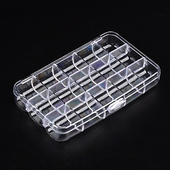 Clear Plastic Bead Storage Containers, 15 Compartments, Rectangle, Clear, 15x9.2x2.5cm