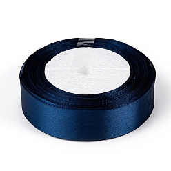 Dark Blue Single Face Satin Ribbon, Polyester Ribbon, Dark Blue, 1 inch(25mm) wide, 25yards/roll(22.86m/roll), 5rolls/group, 125yards/group(114.3m/group)