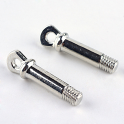 Platinum Alloy D-Ring Anchor Shackle Clasps, Cadmium Free & Lead Free, Platinum, 41.5~55x27~30x7.5mm, Hole: 5x7mm