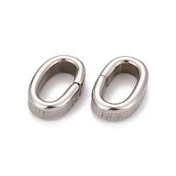 Stainless Steel Color Oval 201 Stainless Steel Slide Charms, Stainless Steel Color, 10x6x2.5mm, Hole: 3.5x7mm