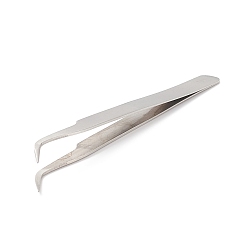 Stainless Steel Color 201 Stainless Steel Beading Tweezers, Stainless Steel Color, 115x9x4mm