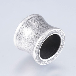 Antique Silver 304 Stainless Steel Beads, Large Hole Beads,  Drum, Antique Silver, 11x10x8mm, Hole: 6.5mm