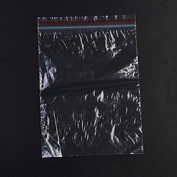 Rouge Sacs en plastique à fermeture éclair, sacs d'emballage refermables, joint haut, sac auto-scellant, rectangle, rouge, 20x14 cm, épaisseur unilatérale : 1.1 mil(0.028mm)
