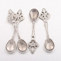 Antique Silver Tibetan Style Alloy Big Pendants, Kitchen Utensil Pendants, Spoon, Cadmium Free & Lead Free, Antique Silver Color, 59x15x4mm