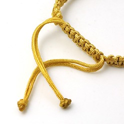 Light Khaki Nylon DIY Bracelet Making, with Brass Rings, Platinum, Light Khaki, 140~175x4~7.5mm
