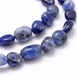Sodalite Natural Sodalite Beads Strands, Oval, 5~12x6~9x4~7mm, Hole: 1mm, about 50~53pcs/strand, 15.3 inch~15.7 inch