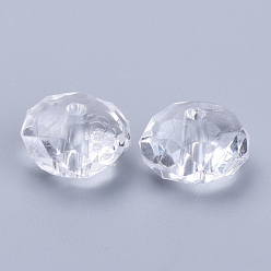 Clear Transparent Acrylic Beads, Faceted, Rondelle, Clear, 8x5mm, Hole: 1.4mm, about 2700pcs/500g