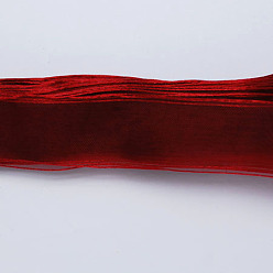 Dark Red Organza Ribbon, Dark Red, 1-5/8 inch(41mm), about 100yards/bundle