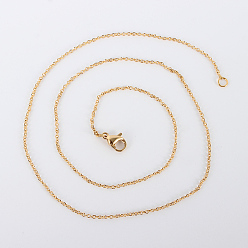 Golden Vacuum Plating 304 Stainless Steel Cable Necklaces, with Lobster Claw Clasps, Golden, 17.5 inch(44.4cm), 1.5mm