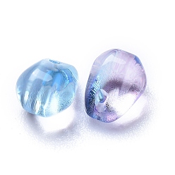 Light Sky Blue Transparent Glass Charms, Dyed & Heated, Faceted, Teardrop, Light Sky Blue, 6x5.5x6.5mm, Hole: 0.8mm