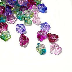 Mixed Color Electroplate Glass Beads, Trumpet Flower, Mixed Color, 8.5x8x5.5mm, Hole: 1mm