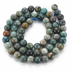 Chrysocolla Natural Chrysocolla Beads Strands, Round, 6mm, Hole: 0.8mm, about 60~62pcs/strand, 15.16 inch(38.5cm)