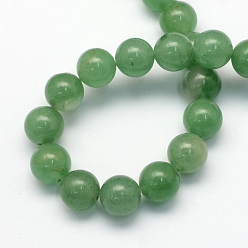 Aventurine Verte Naturels verts perles rondes aventurine brins, 6.5mm, Trou: 1mm, Environ 63 pcs/chapelet, 15.5 pouce