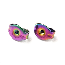 Rainbow Color Ion Plating(IP) 304 Stainless Steel Friction Ear Nuts, Rainbow Color, 6x4x3mm, Hole: 1mm