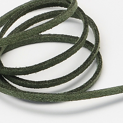 Dark Olive Green Faux Suede Cord, Faux Suede Lace, Dark Olive Green, 2.7x1.4mm, about 98.42 yards(90m)/roll