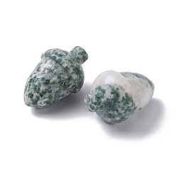 Pierre Avec Point Vert Perles de jaspe tache verte naturelle, pas de trous / non percés, pour création de fil enroulé pendentif , aveline, 27.5~30x18~19.5mm