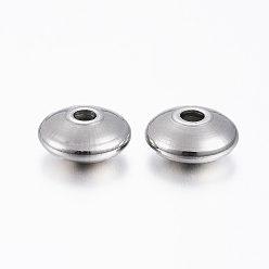 Stainless Steel Color 201 Stainless Steel Spacer Beads, Rondelle, Stainless Steel Color, 8x3.5mm, Hole: 2mm