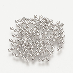 Stainless Steel Color Stainless Steel Beads, Undrilled/No Hole Beads, Round, Stainless Steel Color, 3.0mm, about 9000pcs/1000g