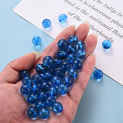 Deep Sky Blue Transparent Acrylic Beads, Round, Deep Sky Blue, 12x11mm, Hole: 2.5mm, about 566pcs/500g