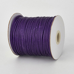 Purple Eco-Friendly Korean Waxed Polyester Cord, Purple, 0.5mm, about 169.51~174.98 Yards(155~160m)/Roll