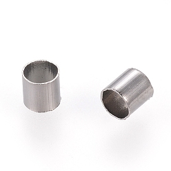 Gunmetal Brass Crimp Beads, Cadmium Free & Nickel Free & Lead Free, Tube, Gunmetal, 2.5x2.5mm, Hole: 2mm