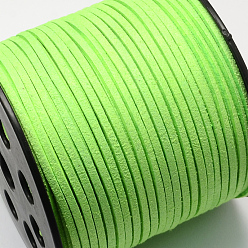 Lawn Green Faux Suede Cord, Faux Suede Lace, Lawn Green, 2.7x1.4mm, about 98.42 yards(90m)/roll