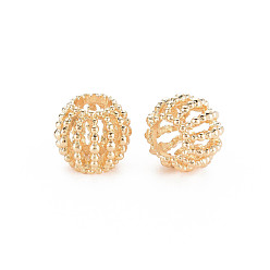 Light Gold Crémaillère en alliage de placage perles européennes, Perles avec un grand trou   , sans cadmium et sans nickel et sans plomb, ronde, or et de lumière, 10x9mm, Trou: 4.5mm