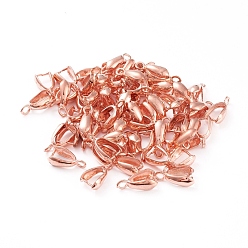 Rose Gold Grade AA Brass Ice Pick Pinch Bails for Pendant Making, Cadmium Free & Nickel Free & Lead Free, Rose Gold, 14x7x5mm, Hole: 2mm, Pin: 1mm